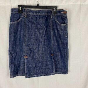 Gap Denim Y2K Midi Skirt Side Zip Women's Size 12 .